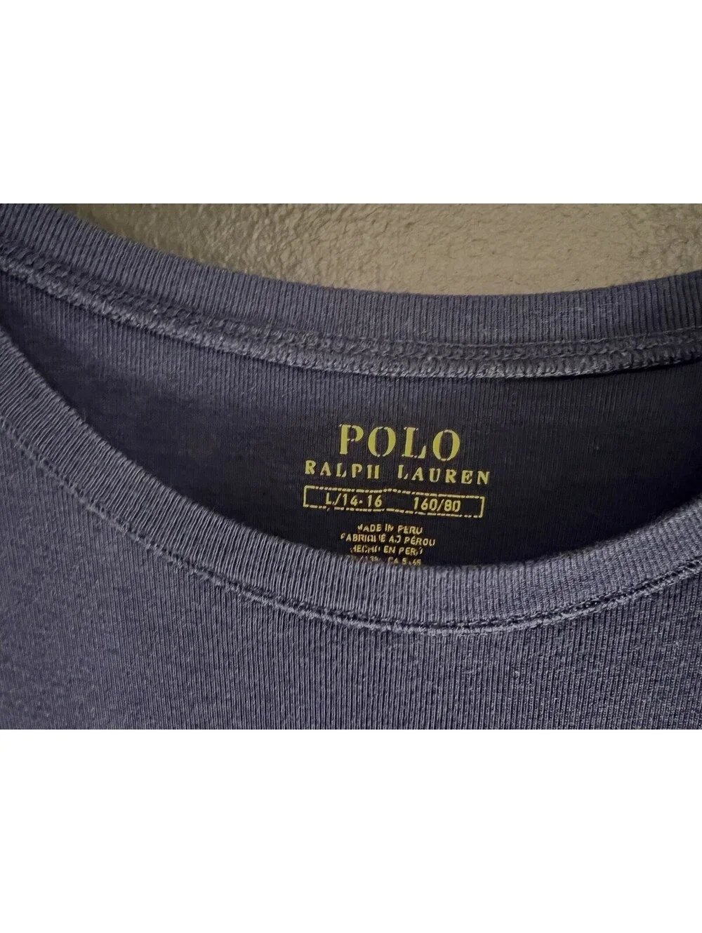 Polo Ralph Lauren Girls Sz. Large 14-16 Navy  Long Sleeved Tee. Soft cotton
